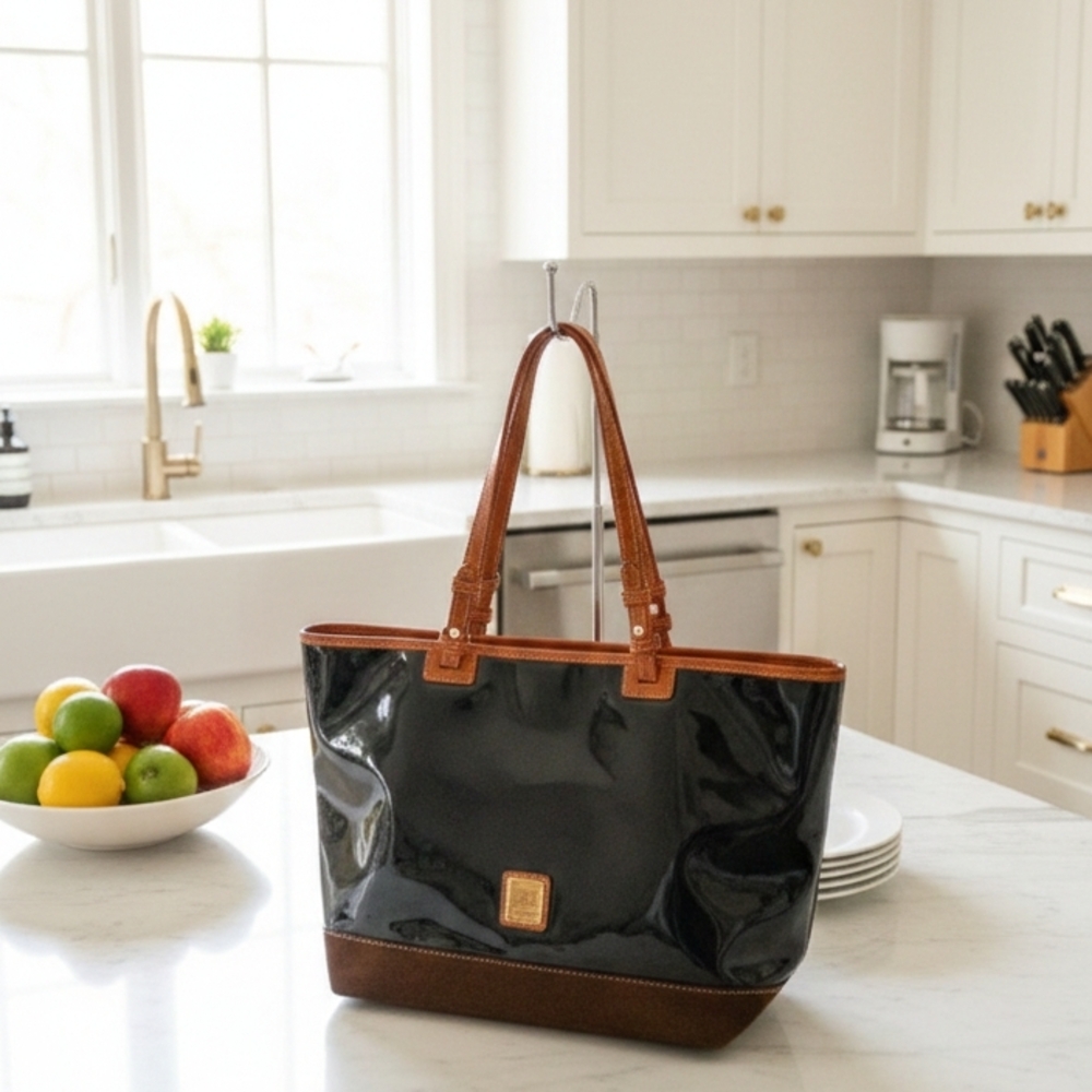Elegant Black and Brown Tote Bag